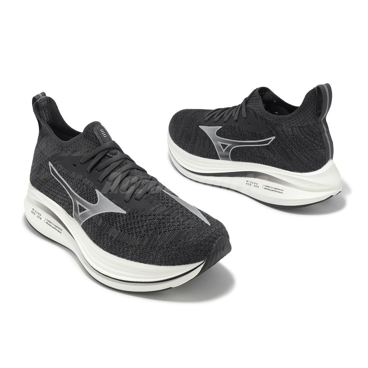 Mizuno Neo Zen Black White Men Road Running Jogging Shoes J1GC2586