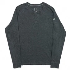 Arcteryx Sirrus Long Sleeve Henley Shirt Mens Medium Gray Thermal Base Layer