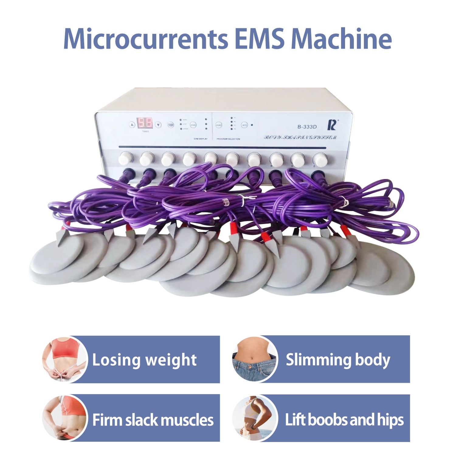 Microcurrent Electric Muscle Massager Body Tighten Slimming Stimulation Machine
