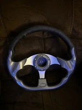 13" Aluminum Universal D Shape Racing Steering Wheel w/Quick Release Adapter Kit