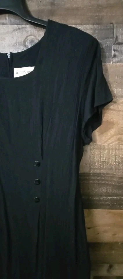 Maxi Vestido De Colección Betsy's Things Mujer 14 Negro Bruja Grannycore Iglesia Modesto Foto 3 de 4