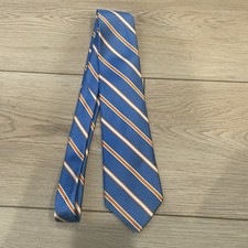 Mark Pendleton 100% Silk Tie Men’s Blue And Orange Made In USA