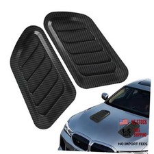 2PCS Car Hood Vents, Vehicle Scoop Bonnet Hood Side Air Intake Carbon Fiber