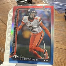 Topps 2025 Chrome Rookie Pat Surtain II #93 Red white and blue Denver Broncos