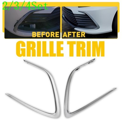 2/3Set Fit 2021-2023 Toyota Camry LE XLE Front Bumper Grille Grill Strip Trim