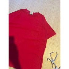 Vintage Key Elements Mens Red Pocket T-Shirt Size M Made in USA Cotton Tee 44
