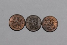 🧭 🇫🇮 FINLAND PENNI 1919 VARIETIES + PENNI 1920 B89 #37 CG18