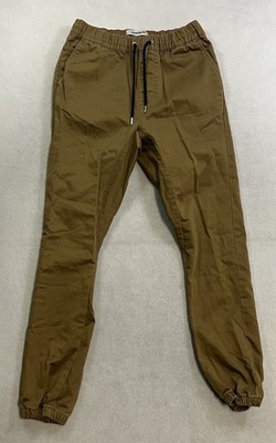 Quiksilver Joggers Pants Men s Size Medium Brown Outdoors Stretch Drawstring