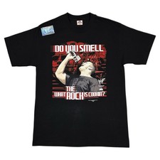 Vintage The Rock T Shirt WWF WWE Wrestling Mens Large Do You Smell 2000 Black