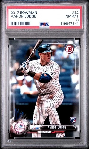 AARON JUDGE 2017 BOWMAN #32 ROOKIE RC 🔥 PSA 8 NM-MINT 📈 MVP 💣