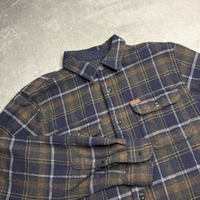 Orvis Shirt Jacket Men Small Multicolor Plaid Flannel Button Up Pockets Shacket