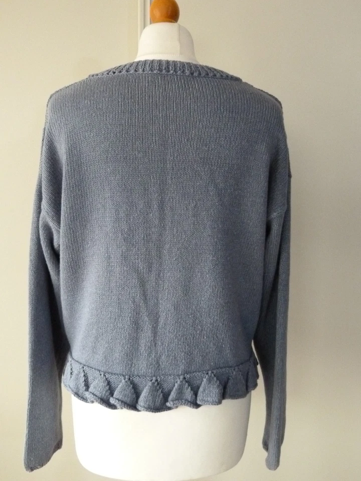 Vintage Dorothy Perkins Blue Cable Knit Cardigan Size 12 - Image 4 of 4
