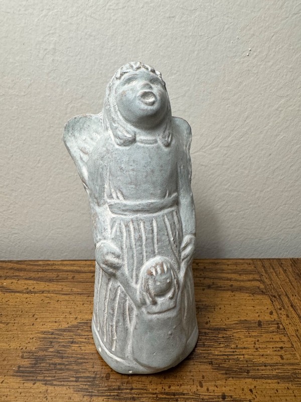 Isabel Bloom Singing Angel with Child Sculpture Signed 1992 - 5.5in