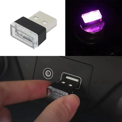 #ad Purple Mini USB Car Atmosphere Lights LED Cigarette Lighter Decorative Lights $0.99
