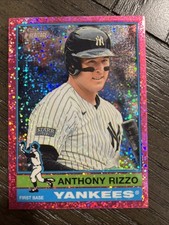 2025 Topps Heritage CHROME PINK SPARKLE SP #302 Anthony Rizzo YANKEES bASEBALL💎