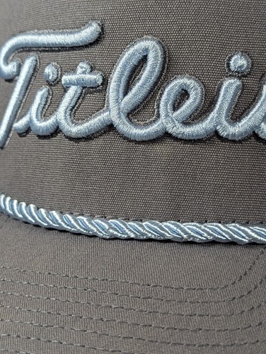 Titleist Pro V1 Footjoy Corded Snapback Cap Hat Gray Canvas Adjustable Logo Golf - Picture 2 of 13