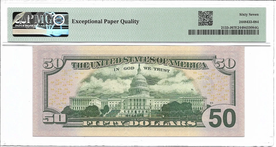 2017A $50 KANSAS CITY FRN. PMG SUPERB GEM Uncirculated 67 EPQ Banknote. - Image 2 of 2
