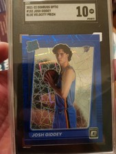 2021-22 Optic Josh Giddey  Blue Velocity Prizm Rookie - Graded SGC Gem Mint