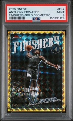 2025-26 TOPPS FINEST FINISHERS GOLD GEO REF #FI-2 ANTHONY EDWARDS /50 PSA 9!!!