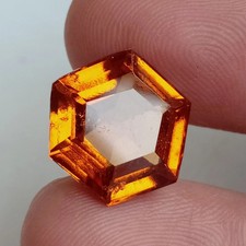 Top Quality Hessonite Garnet Hexagon Eye Clea...