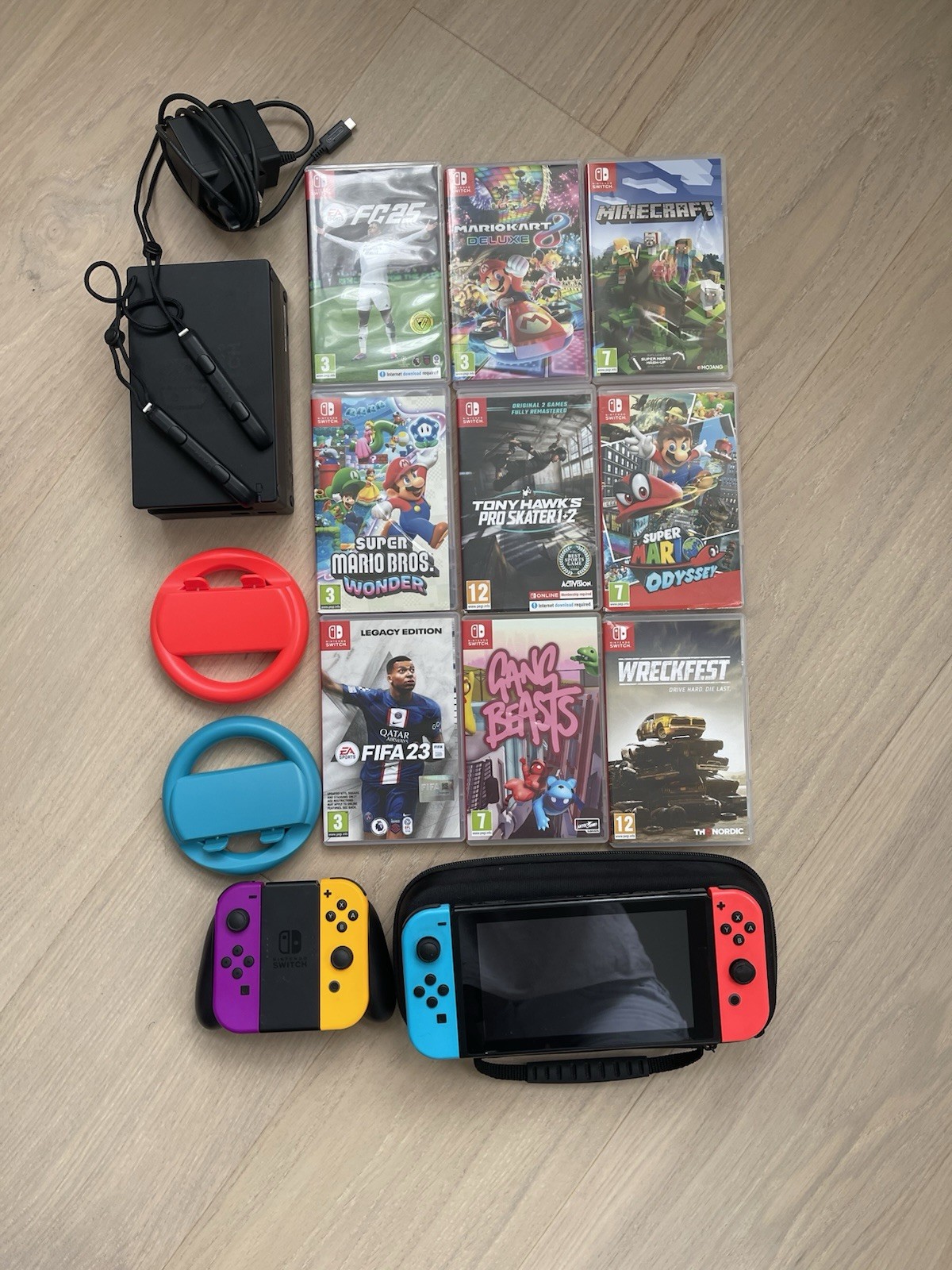 Nintendo Switch Bundle Console, Games, Controllers and case