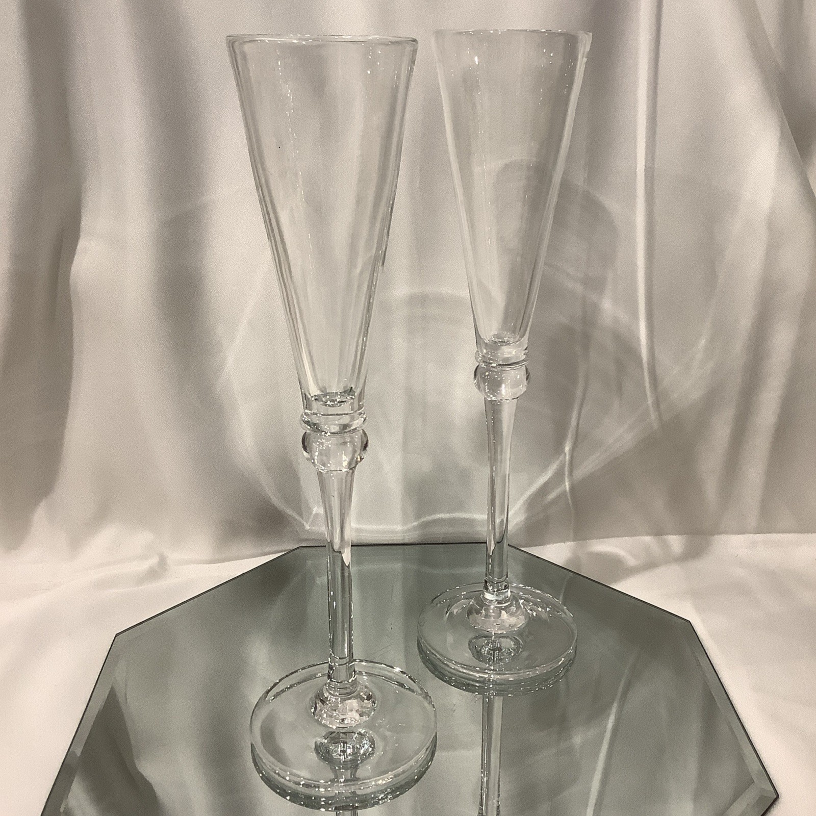 Simon Pearce Champagne Flutes - Set of 2 EUC