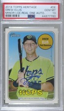 2018 Heritage Minor League Edition Real One Drew Ellis PSA 10 GEM MT Auto 8d2