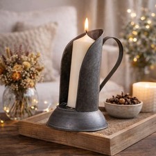 Orchid & Ivy Portacandela Lanterna In Metallo Zincato Bianco 31,8 Cm – Decorazione Rustica A Forma Di Casa, Per Mensola, Tavolo, Interni Ed Esterni