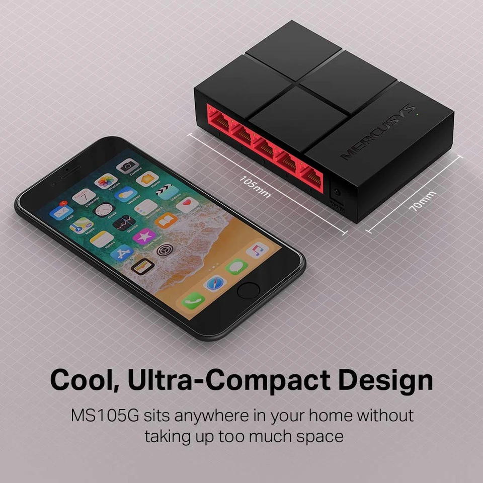 TP Link MS105G Switch Ethernet 5 Porte Gigabit Sdoppiatore Ethernet Switch - Immagine 4 di 4