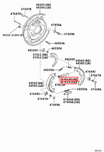 Genuine FJ Cruiser GSJ15 GSJ10 Fortuner GGN155 Parking Hand Brake Shoe Strut - Picture 19 of 20