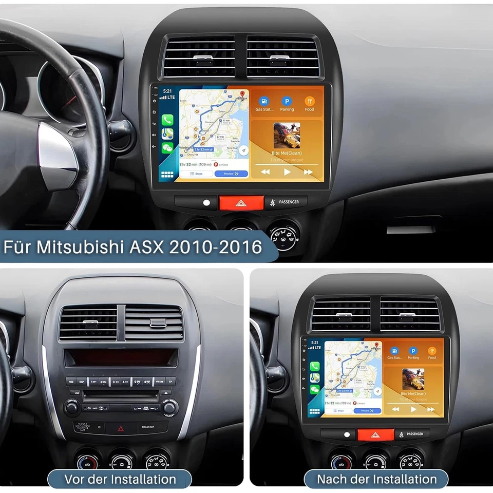 Für Mitsubishi ASX 2010-2016 Android14 CarPlay Autoradio GPS Navi WIFI AHD 4+64G - Bild 4 von 4