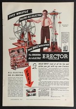 1941 Gilbert Erector Set No. 8 1/2 Ad Parachute Ride Colossal Ferris Wheel
