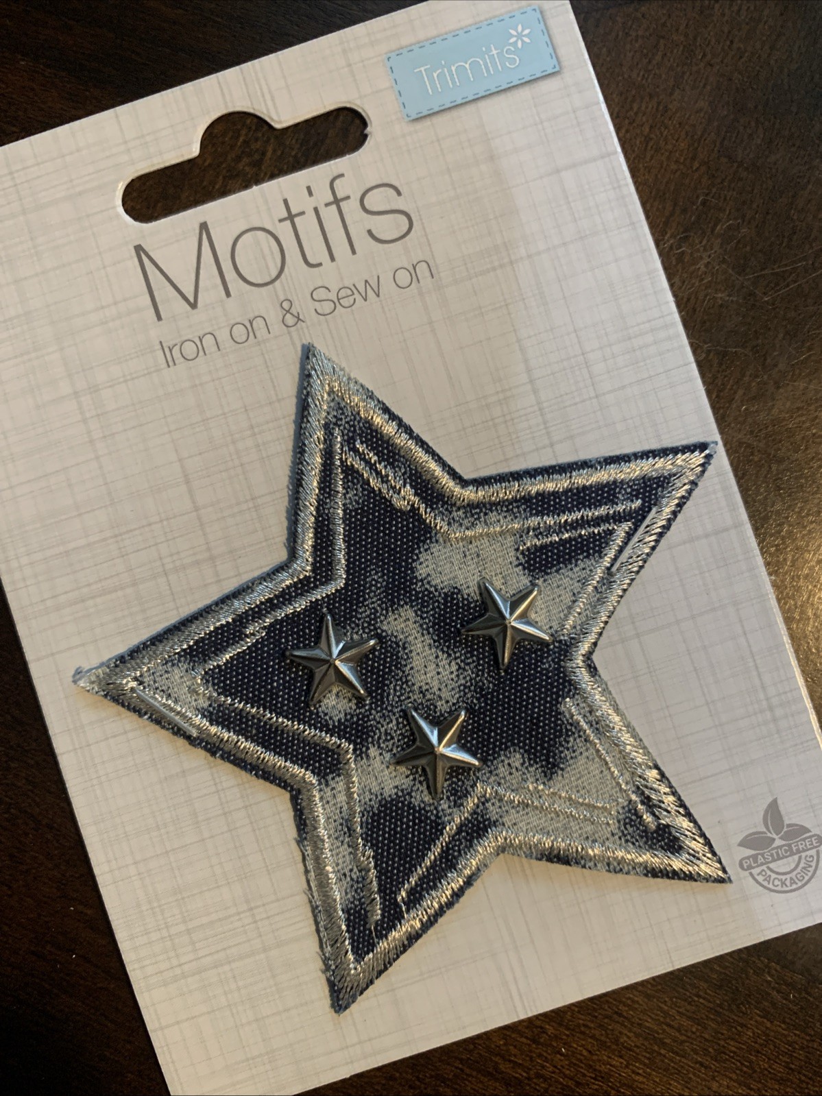 Denim Star Motif Iron/sew on Patch Applique Trimits CFM2\067