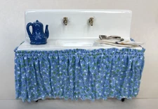 Dollhouse Miniature 1920 Skirted Kitchen Sink  Accessories Old Time 1:12 scale 