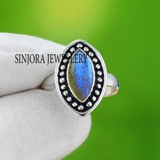 Labradorite Gemstone 925 sterling silver Handmade Gift Ring US size 5 to 13