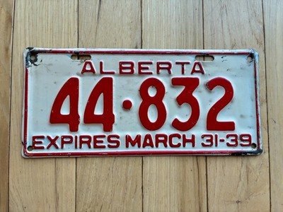 1939 Alberta License Plate