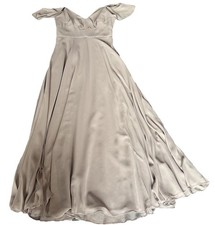Jenny Yoo Women’s Size 6 Bridesmaid  Drape Ruffle Formal Dress- Beige