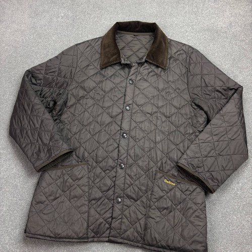 Barbour Jacket Adult Large Brown Quilted Country Field Coat Hunting Mens - Picture 2 of 10