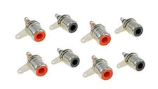 8 Pack of Procraft Small RCA Panel Mount Jacks Red/Black 33145-25522