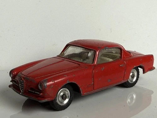 Rare Dinky Toys Classic Car Model Vintage Toy Alfa Romeo Coupe Red Motor Car