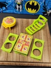 Vtg Fisher-Price Little People Picnic Table Benches Grill Chase From Camper Set