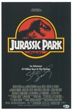 STEVEN SPIELBERG SIGNED AUTOGRAPH JURASSIC PARK 12X18 PHOTO POSTER BECKETT BAS