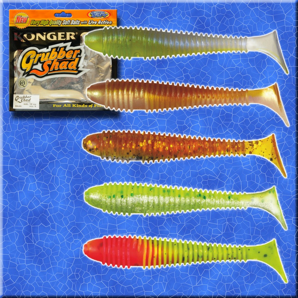 KONGER GRUBBER SHAD SKINNY, DROP SHOT LURES JIG ESCA GOMMA - Foto 5