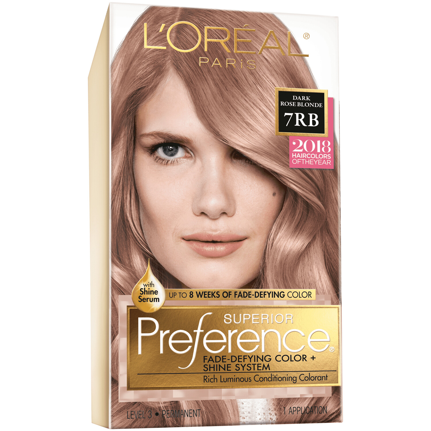 Loreal, Superior Preference, Hair Color, 7RB, Dark Rose Blon