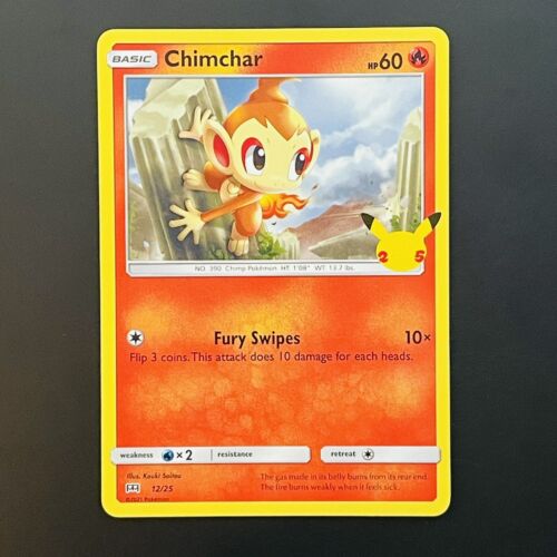Pokemon Card 12/25 Chimchar McDonald's 25th Celebrations Non Holo Promo (LP) - Picture 1 of 2