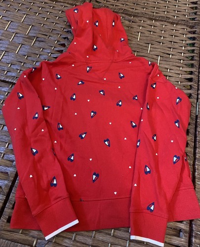 Tommy Hilfiger Womens Red Hearts Logo Pullover Hooded Sweatshirt Small Y2K - Picture 6 of 7