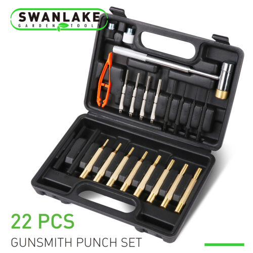 22-teiliges Pin Stanzset Messing Stahl Nylon Stanzhammer Büchsenmacher Drift Pin Stanzset - Bild 1 von 8