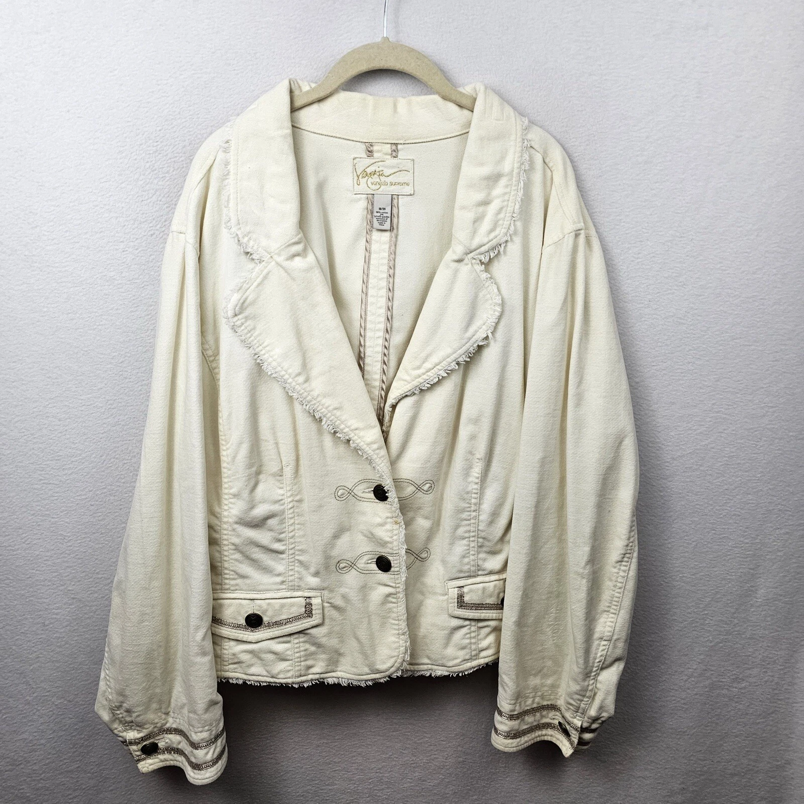 Venezia Supreme Veste Femme Taille 18/20 Crème Blanche Vintage Défectueuse En Photos
