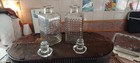 Art Deco Bar Caddy 3 Shot Glass Set 6 Indy 500 Motor Speedway W/Decanter bottles — photo 5