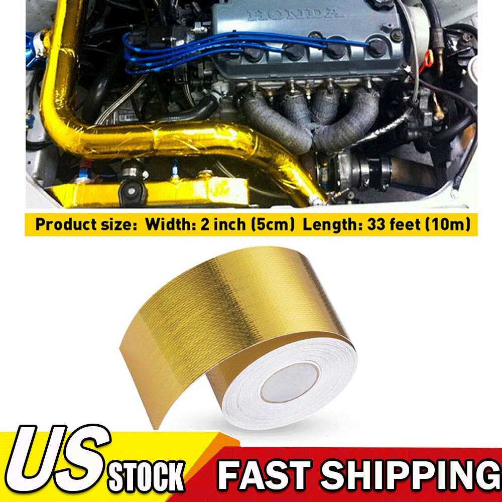 Gold Foil Heat Insulating Tape Hose Wrap Reflective Shield Adhesive 50mm X 9.0m - Foto 12